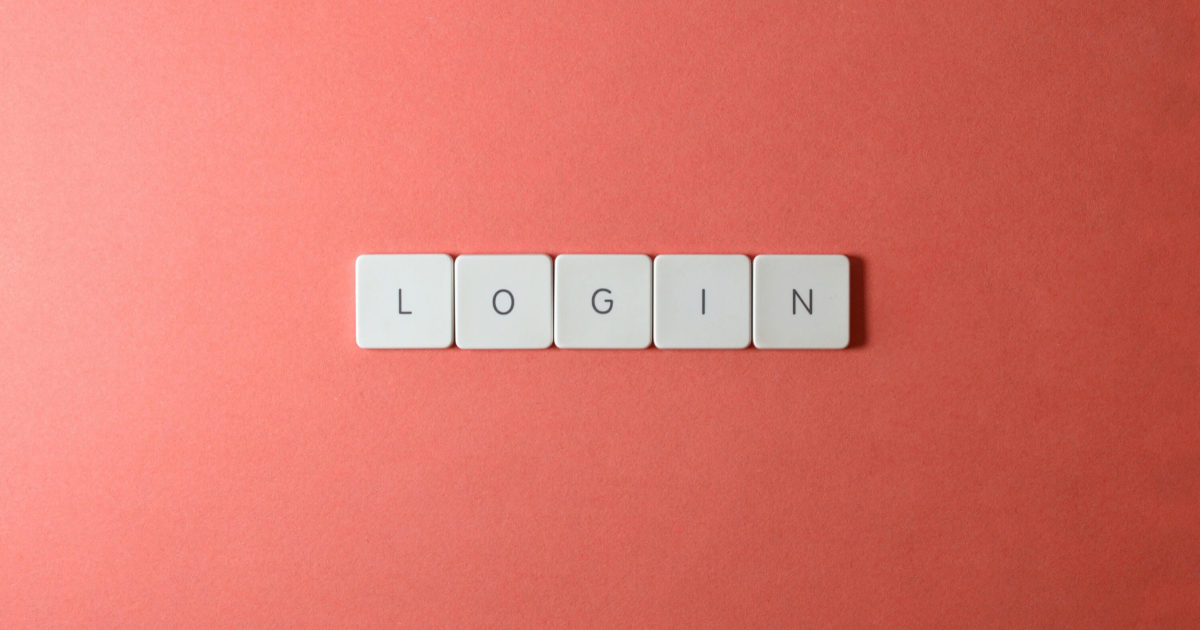 Scrabble letters making up the word Login