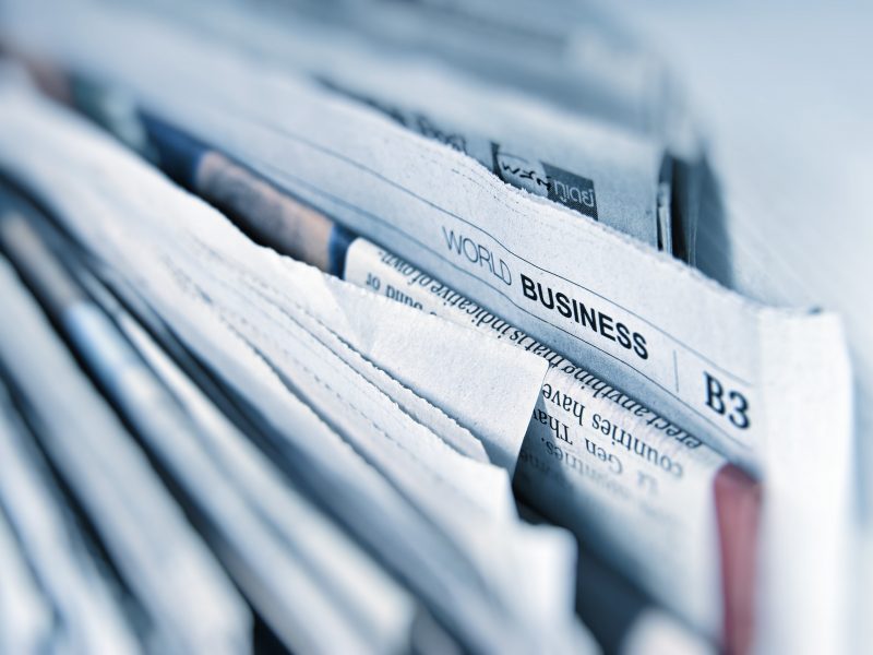 business newspapers in a row