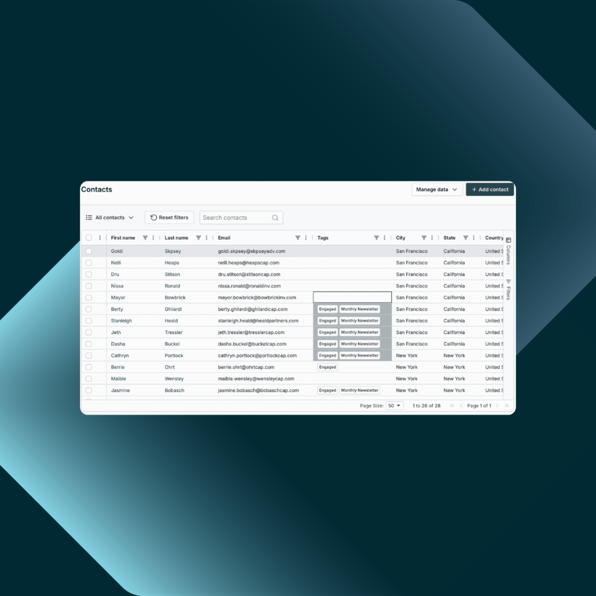 Product update: enhanced contacts table - Edgefolio